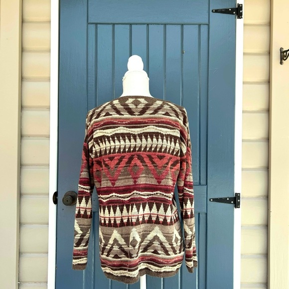 VINTAGE DENIM & SUPPLY By RALPH LAUREN Tan/Brown Tribal Print Sweater Women’s XS - Picture 3 of 8